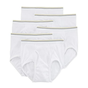 Stafford 6 Pair Blended Cotton Full-Cut White Briefs - Size 38