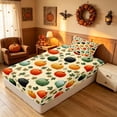 thumbnail image 5 of Homewish Vintage Fall Pumpkin Twin Sheets, Autumn Maple Leaf Bedding, Cream Mixed Hues, 3 Pieces (1 Flat Sheet, 1 Fitted Sheet and 1 Pillowcase), 5 of 6