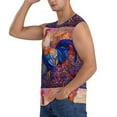 thumbnail image 3 of Haiem Men's Rooster Oil Painting Print Tank Tops Summer Sleeveless Cut Off Workout T-Shirts Fitness Vest Athletic Undershirts-XX-Large, 3 of 8