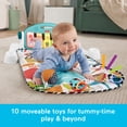thumbnail image 4 of Fisher-Price Glow and Grow Kick & Play Piano Gym Baby Playmat with Musical Learning Toy, Blue, 4 of 7