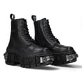 thumbnail image 2 of New Rock Boots WALL083C-S4 Unisex Metallic Black Leather Platform Gothic Boots 40, 2 of 6