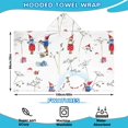 thumbnail image 2 of White Christmas Gnome Pattern Hooded Bath Towel，60"x35" for Ages 3 To 12 Kids, Quick Dry Lightweight Soft Microfiber Hood Beach Towel Cover Up for Kids, 2 of 7