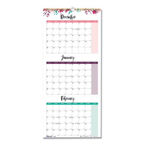 3-Month Wall Calendar, Colorful Leaves Artwork, 12.25 x 27,  White/Multicolor Sheets, 12-Month (Jan to Dec): 2023 | Bundle of 10 Each" -  Walmart.com