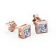 thumbnail image 4 of Pendientes de Botón JeenMata con Solitario de Moissanita 2 Quilates En Baño de Oro Rosa de 18 K sobre Plata, 4 of 5