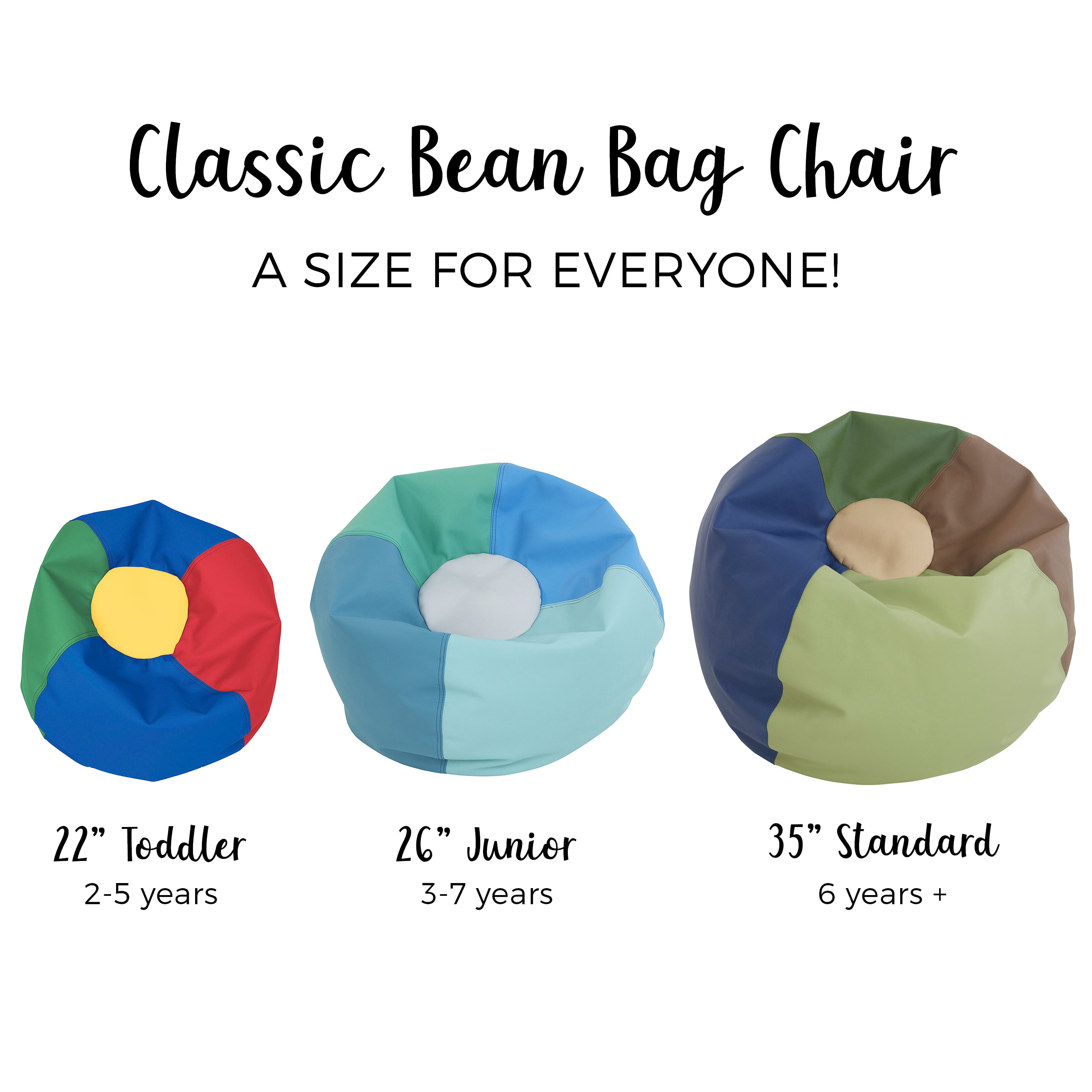Playing Video Games or Relaxing Alternative Seating for Classrooms Assorted Perfect for Reading Daycares SoftScape Classic 22 Junior Bean Bag Chair Furniture for Kids Libraries or Home 