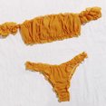 thumbnail image 5 of Levmjia Womens Ruffled Lace Lingerie Set Off Shoulder Bandeau Bra Bikini Brief Soft Stretch Breathable Lace Casual Romantic Date Night Solid Color, 5 of 9