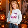 thumbnail image 5 of Likimi Toddler Child Girls Halloween Sweatshirts Hallowmas Ghost Print Crew Neck Sweatshirt For Girls Long Sleeve Autumn Winter Fashion Pullover Size 7-8 Years, 5 of 6