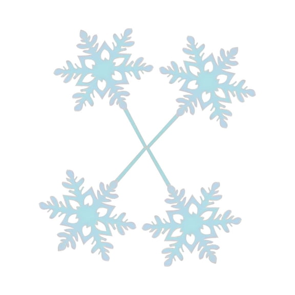 KAJNBN Acrylic Sky-Blue Snowflakes for Cake Decorating Cupcake Muffin 12Pcs 4.3x3.1x0.1in