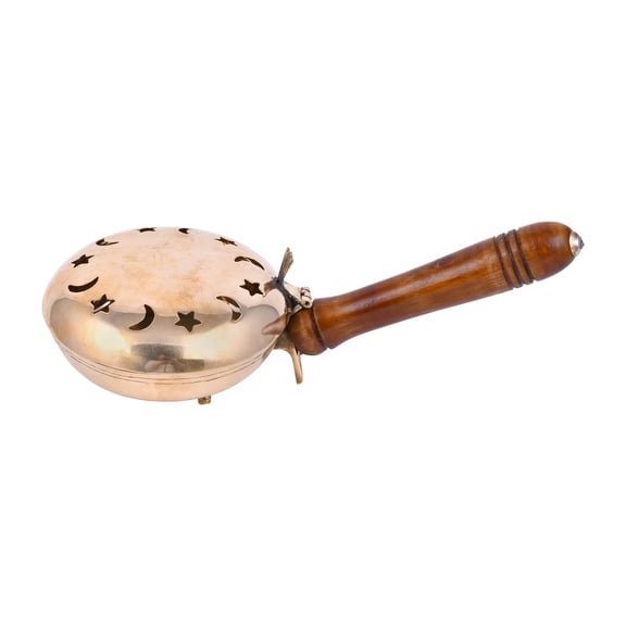 diollo Brass Charcoal Incense Burner, Loban, Sambrani Dhoop, Resin & Home Office Temple Prayer Butler, Design12