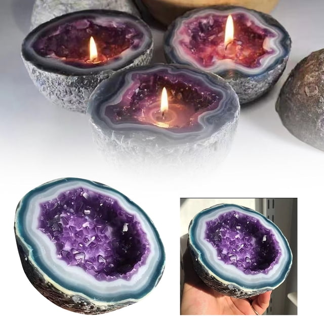 Meditation Prayer Candles Resin Stone Craft For Home Relaxation Wellness