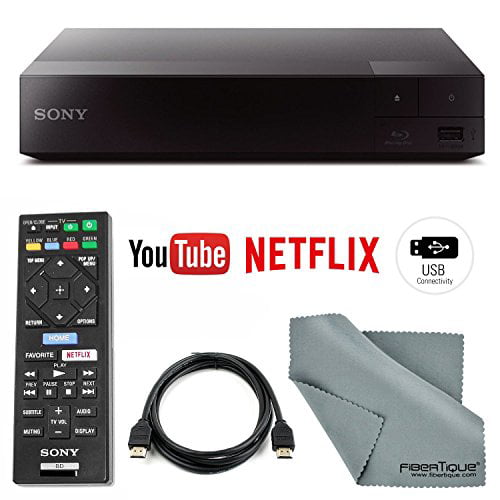 Sony BDP-S1700 Wired Blu-Ray Disc Player with HDMI Cable + Remote +  FiberTique Cleaning Cloth