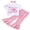 three, variant on Toddler Baby Girls Birthday Outfits Sweet Three/Four/Fiove Sweet Romper Shirts Doughnut Flared Pants Headband Set