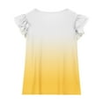 thumbnail image 4 of Piuwrlz Short T-Shirts Sleeve Kids Girls Round Neck Shirt Shirt Top Yellow Size 14 Years, 4 of 8