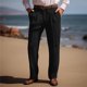 thumbnail image 1 of Pantalones largos para hombre, lisos, informales, con múltiples bolsillos y botones, para exteriores, rectos, para fitness, cargo, poliéster, 1 of 6