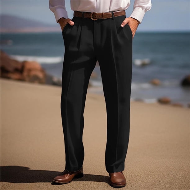 Pantalones largos para hombre, lisos, informales, con múltiples bolsillos y botones, para exteriores, rectos, para fitness, cargo, poliéster