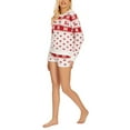 thumbnail image 5 of Franhais Women's Christmas Lounge Set Long Sleeve Crewneck Tops Heart Elk Snowflake Print Shorts Sleepwear Sets, 5 of 9