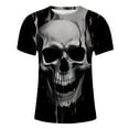 thumbnail image 3 of T Shirts For Men Gothic Grunge Skeleton Print Short Sleeves Crew Neck Graphic Tees Streetwear Summer Casual Tee Tops, 3 of 3