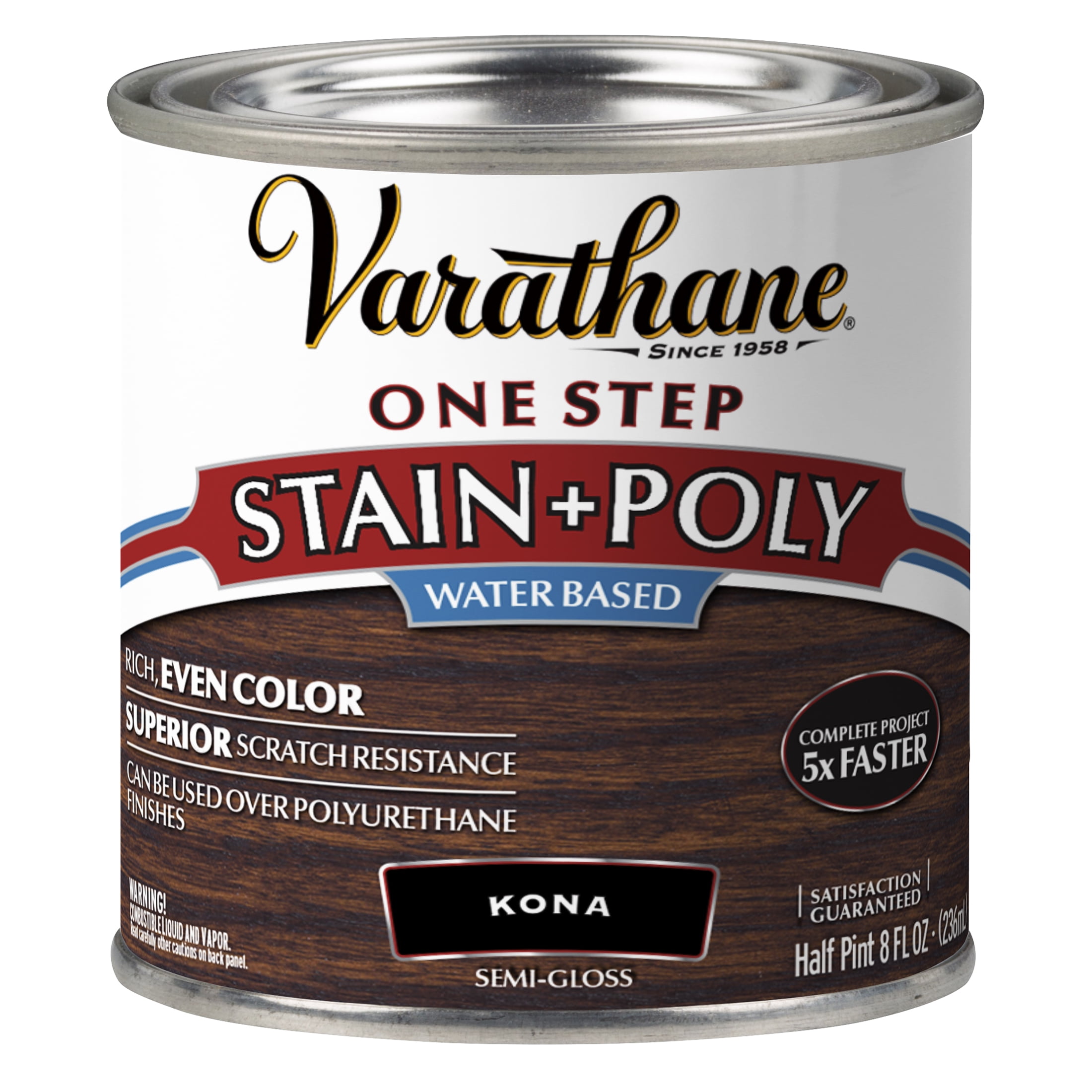 4 Pack, Kona, Varathane Stain + Polyurethane, Semi-Gloss -384358, Half Pint