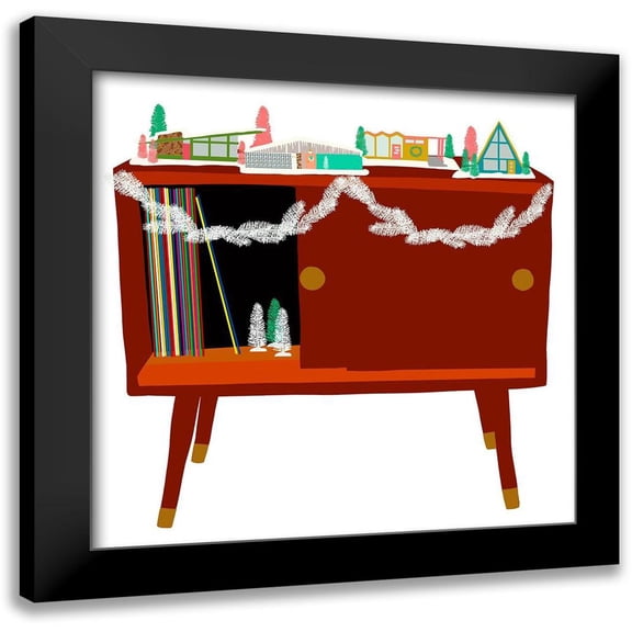 Bucheli, Jen 12x12 Black Modern Framed Museum Art Print Titled - Mid Century Christmas