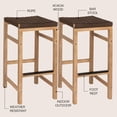 thumbnail image 5 of Jonathan Y Armand Modern Coastal Backless Acacia Wood Outdoor Bar Stool with Woven Rope, 5 of 7