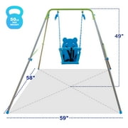 Sportspower My 1st Toddler Swing Indoor & Outdoor Backyard Play Structure with Safety Harness & Foldable Frame for 9-36 Months
