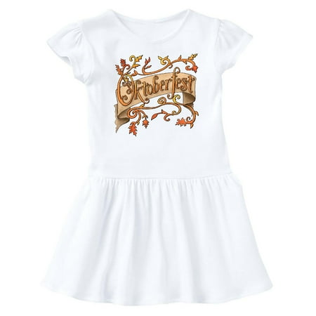 

Inktastic Oktoberfest Banner with Orange Autumn Leaves Gift Baby Girl Dress