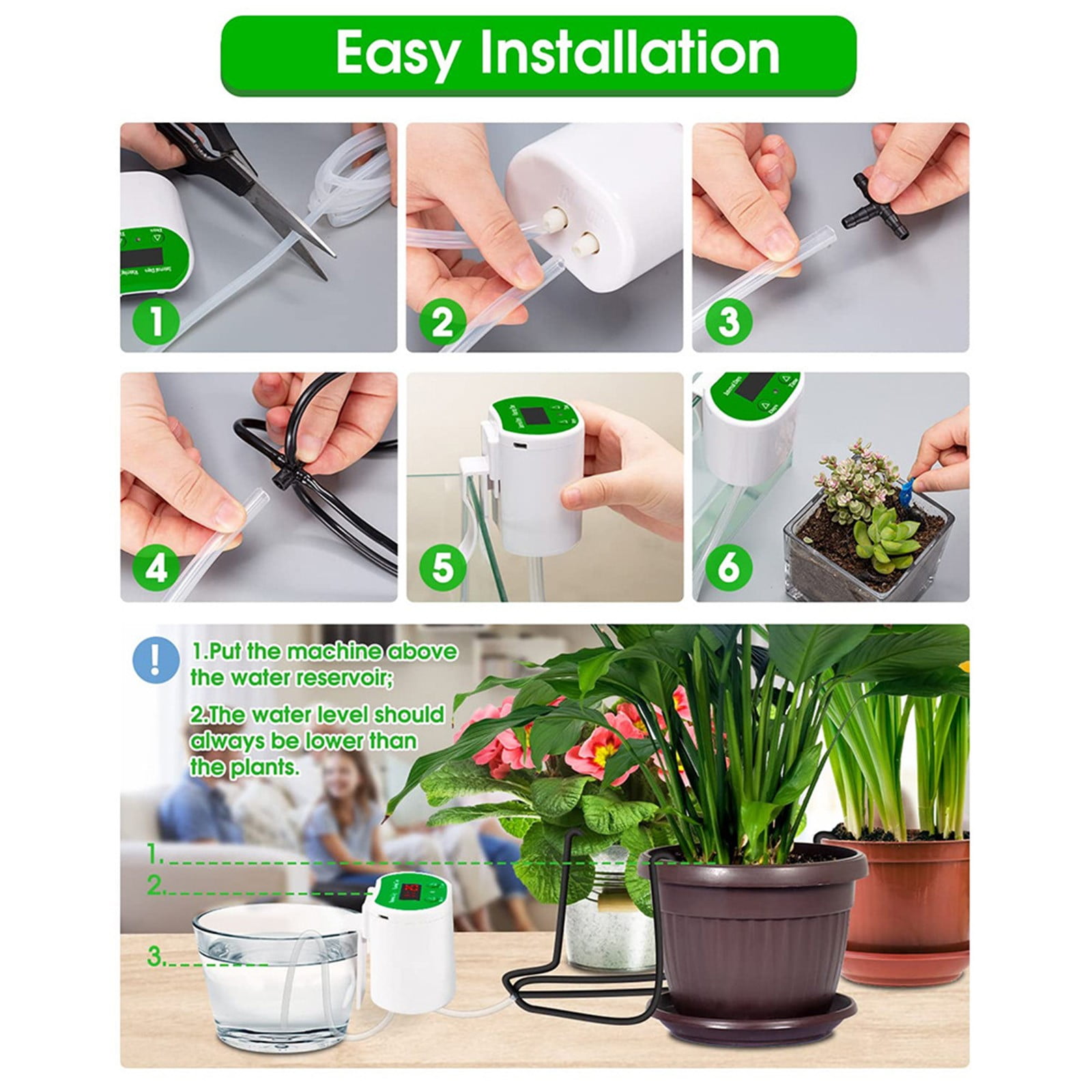 Automatic Watering System for Potted Plants - Digital Water Timer Upgraded DIY Automatic Drip Irrigation Kit for House, Garden, Balcony and Office
