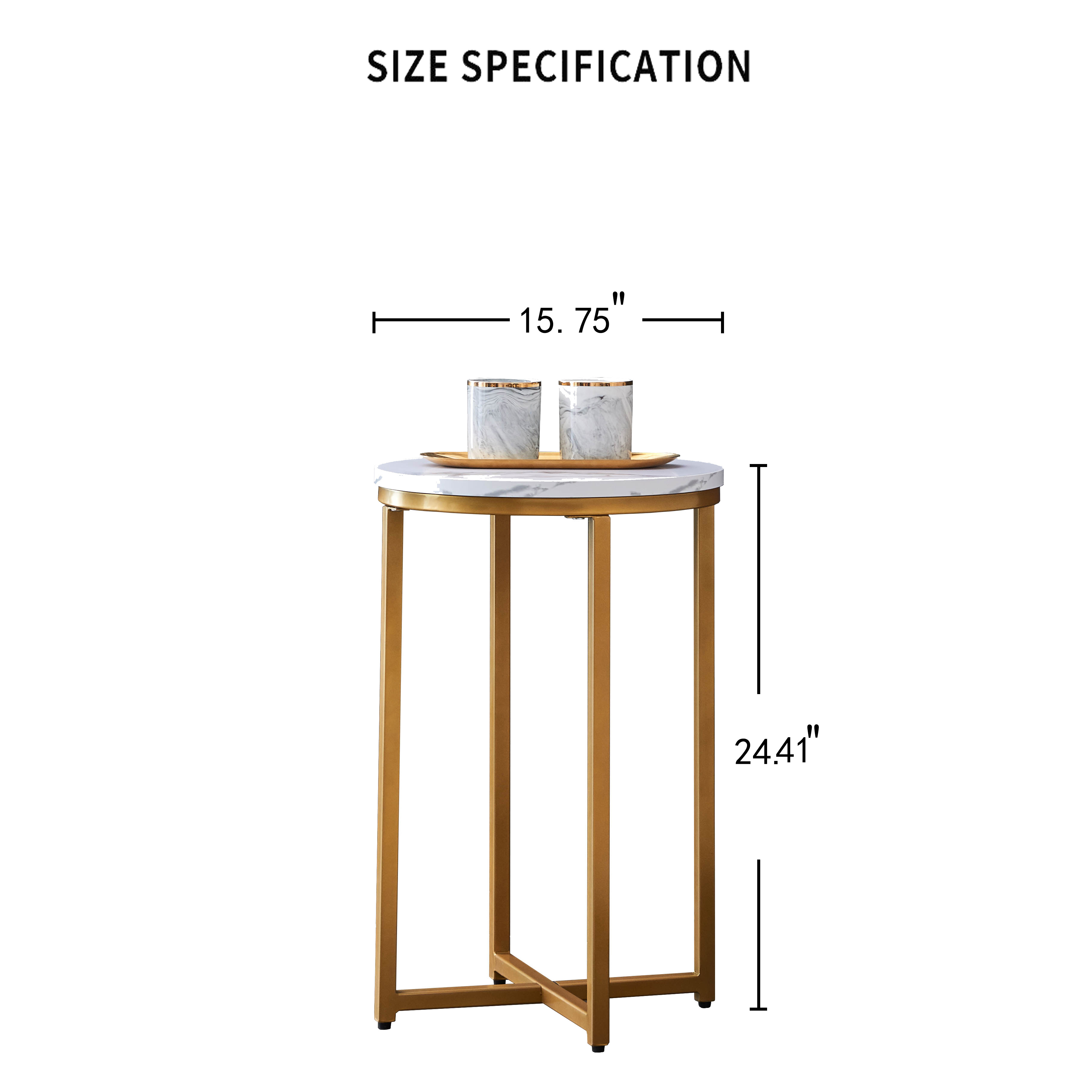Buy Side Table, Faux Marble Round End Table, Modern Small Accent Home