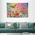thumbnail image 2 of Chilfamy  Floral Tapestry Wall Hanging Butterfly Colorful Flowers Plants Fresh Herbs Garden Nature Bokeh Glitters Wall Art Tapestries for Bedroom Dorm Decor 60x40 Inch, 2 of 7