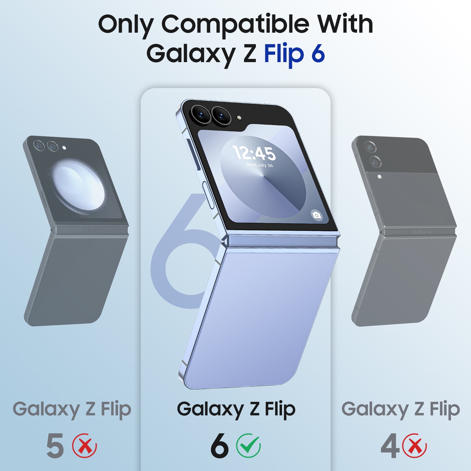 Vizvera for Samsung Galaxy Z Flip 6/Z Flip 7 FE Case with Hinge Cover,Built-in Screen Protector Shockproof All-Inclusive Smartphone Cover Wireless Charging-Black