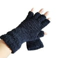 thumbnail image 4 of YWOAGH Extra Long Wrist Fingerless Winter Gloves For Kids Thermal Knitted Mittens For Boys And Girls Warmth Black One Size, 4 of 4