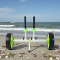thumbnail image 6 of Tcbosik Sit-On-Top Kayak Cart, Width Adjustable Plug-in Kayak Dolly with 12" Solid PU Wheels, Detachable & Portable Aluminum Kayak Trolley for Fishing Kayaks, Green, 6 of 9
