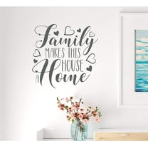 Vinyl Wall Decal Quote Lettering Family Welcome Home House Stickers Mural 22.5 in x 22.5 in Grey