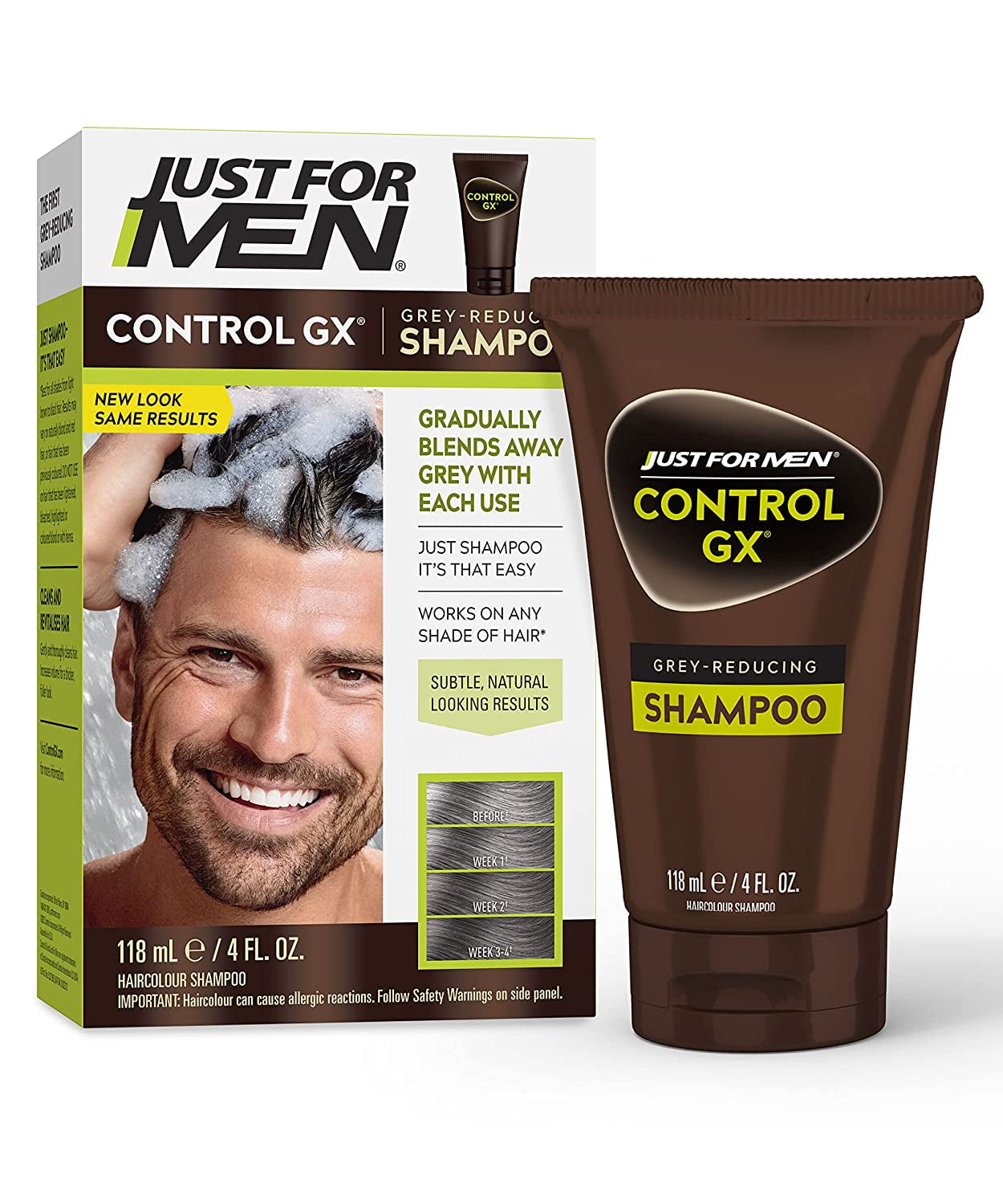 Just For Men Control GX Gradual Gray Reduction Daily Hair Shampoo, 4 oz