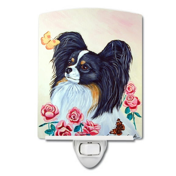 Caroline's Treasures 7236CNL Papillon Ceramic Night Light, 6x4x3", multicolor