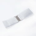 thumbnail image 3 of Women's Fashion Elastic Cinch Belt 3 Wide Stretch Waist Band Clasp Buckle, 3 of 6