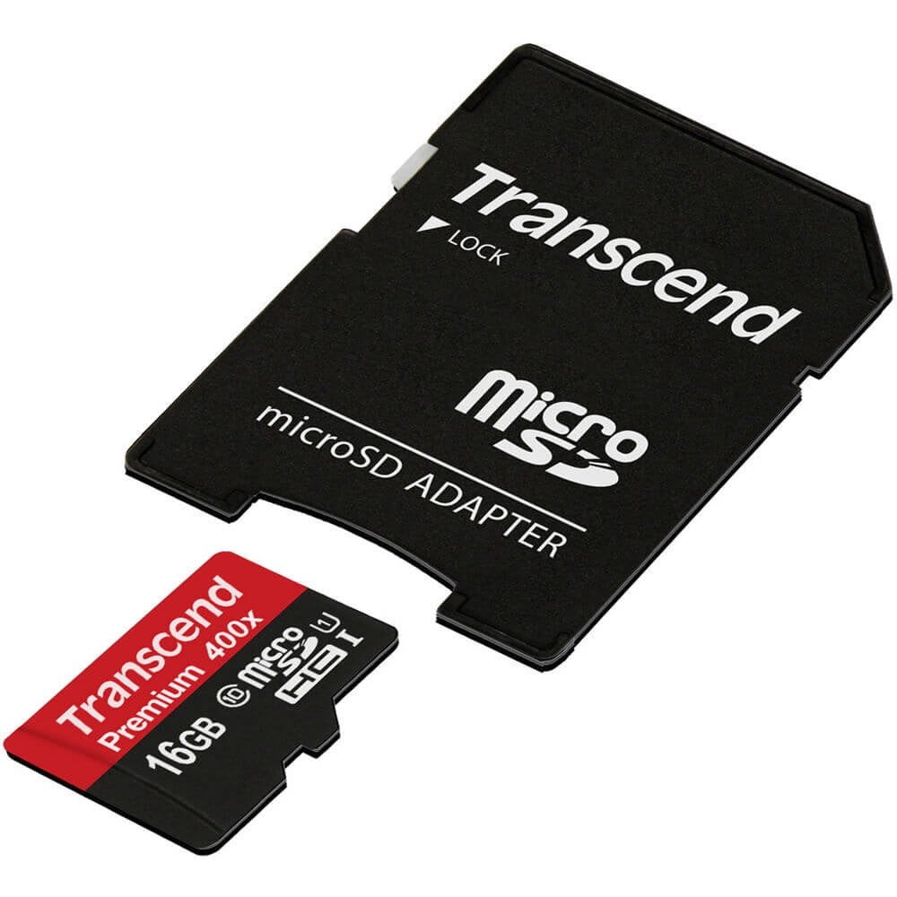 Transcend TS16GUSDU1P 16GB Premium 400x microSDHC UHS-I Memory Card with SD Adapter