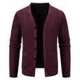 thumbnail image 4 of DHFJKG Men's Knit Jacquard Sweaters Cardigan Buuton Up Deep V-Neck Regular Fit Knitwear Jackets Coat With Pockets Business Work Casual Dress Solid Color Leisure Outerwear, 4 of 7
