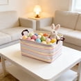 thumbnail image 5 of Easter Bunny Storage Basket, 14.96x10.24x7.87in Fabric Foldable Bin, Multi-Functional Organizer with Handles, Holiday Gift, 5 of 6