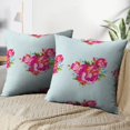 thumbnail image 4 of LALILO Throw Pillow Covers Floral With Peony Flower Summer Accent Art Cushion Cover 18" x 18", 2 Pack, 4 of 6