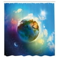 thumbnail image 3 of Ambesonne Space Shower Curtain, Cosmos Vibrant Scenery, 69"Wx84"L, Blue Violet, 3 of 5
