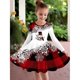 thumbnail image 3 of Vestido navideño 2025 para niños, manga larga, estampado completo, informal, alce, ropa de Navidad para niñas, traje de fiesta de Año Nuevo de Papá Noel, 3 of 3