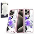 thumbnail image 2 of Designed for Samsung Galaxy S23 5G Modern Design Pattern Fused Hybrid Hard PC + TPU Rubber Shockproof Drop Protection Impact Phone Case Cover [Purple Lily], 2 of 4