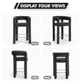 thumbnail image 5 of Dayalane 26" Counter Height Bar Stools Set of 3, Modern Sherpa Barrel Barstools with Back and Armrests, Stainless Steel Footrest for Kitchen Island, Black, 5 of 10
