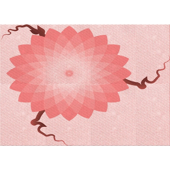 Ahgly Company Indoor Rectangle Patterned Light Red Pink Area Rugs, 5' x 8'