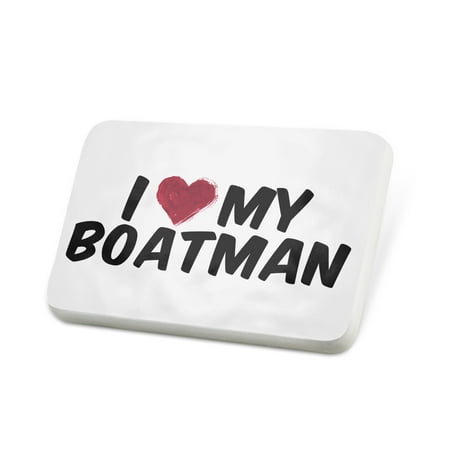 Porcelein Pin I heart love my Boatman Lapel Badge – NEONBLOND