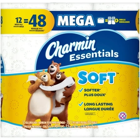 Charmin Essentials Soft Toilet Paper 12 Mega Rolls