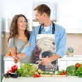 thumbnail image 6 of Skull and Flowers 5 Pcs Kitchen Set Heat Resistant Oven Mitts and Non-Slip Pot Holders with Adjustable Cooking Apron, 6 of 6