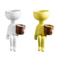 thumbnail image 1 of 2 piezas de personaje maceta de resina suculentas maceta cara maceta hogar escritorio paisaje decoración, amarillo, , 4.33x8.27 pulgadas DYNWAVEMX maceta suculenta, 1 of 7