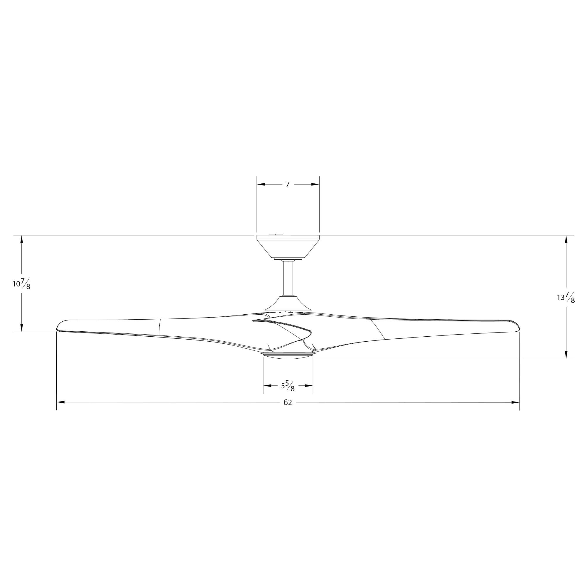 Zephyr 62" Matte Black/Distressed Koa Dimmable LED Smart Ceiling Fan with Remote Control